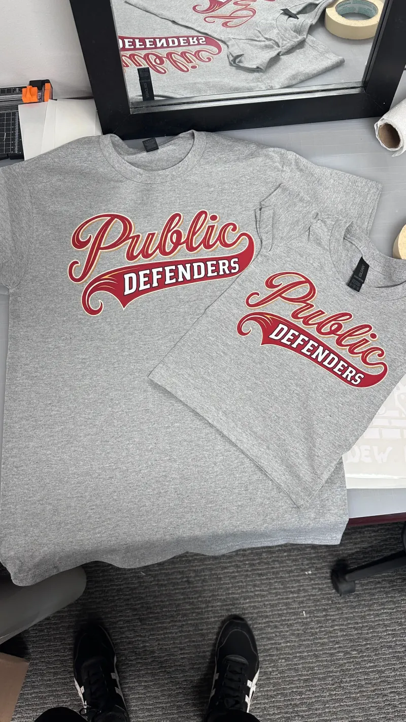 Public Defenders custom printed t-shirts